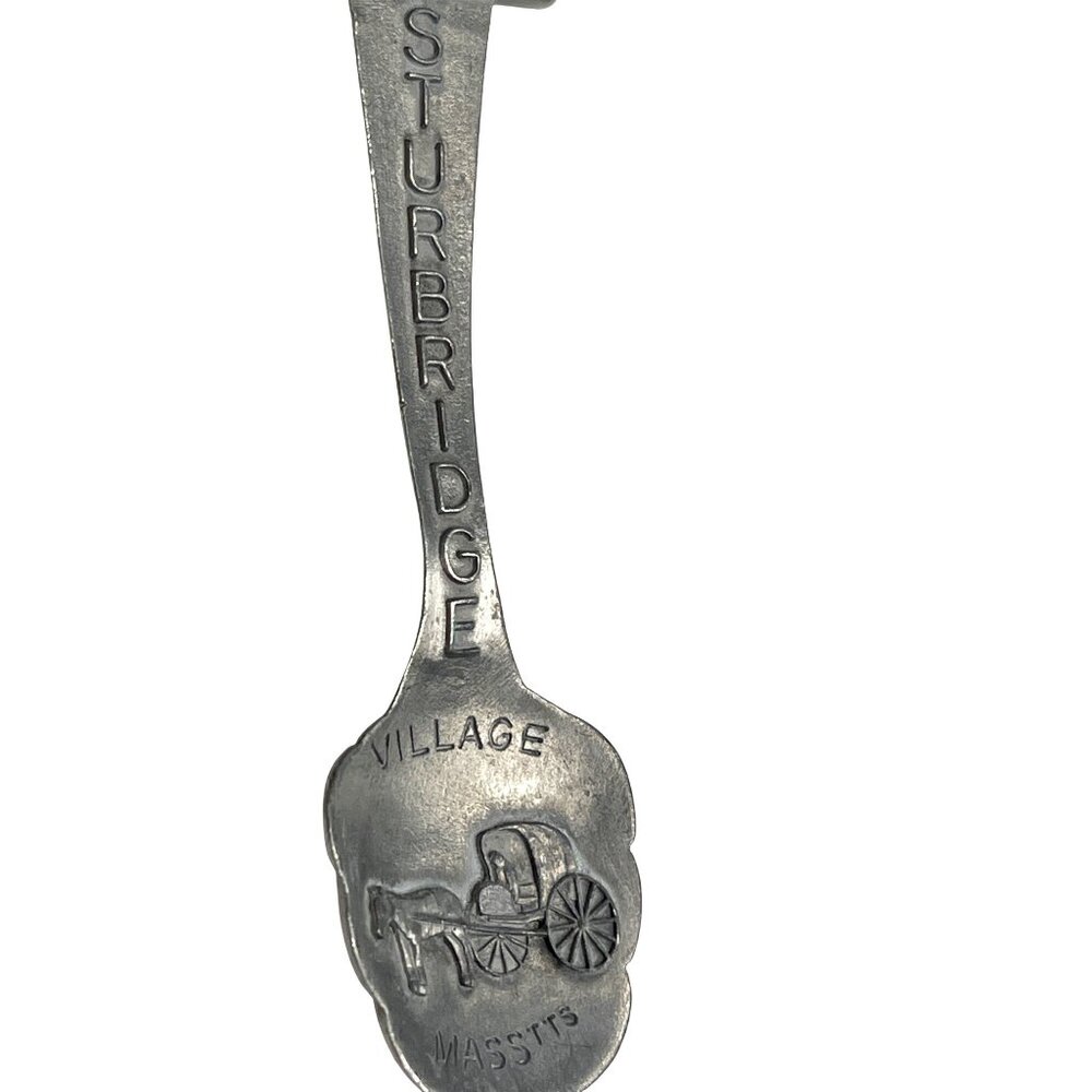 Vintage Sturbridge Village Souvenir Spoon Pewter Meetinghouse Design Ma. B40